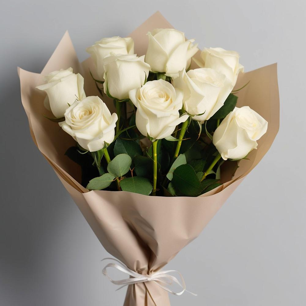 Букет 9 Белых роз Эдлесс Лав в Ессентуки