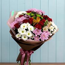 Букет цветов из:  Розы, Хризантемы и Альстромерии в Ессентуки