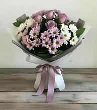 Букет цветов из:  Хризантемы и Розы в Ессентуки