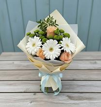 Букет цветов из:  Герберы, Розы и Хризантемы #REPLACE_PRED# Ессентуки