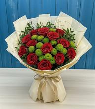 Букет цветов из:  Розы и Хризантемы #REPLACE_PRED# Ессентуки